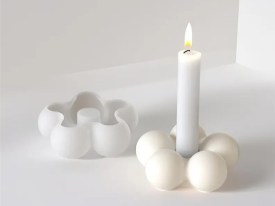 Molde silicona porta vela 5 burbujas 